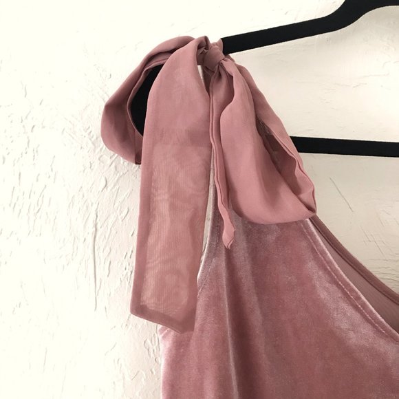 GIBSON x GLAM SQUAD Tara Bow Detail Velvet Top S - Picture 5 of 8